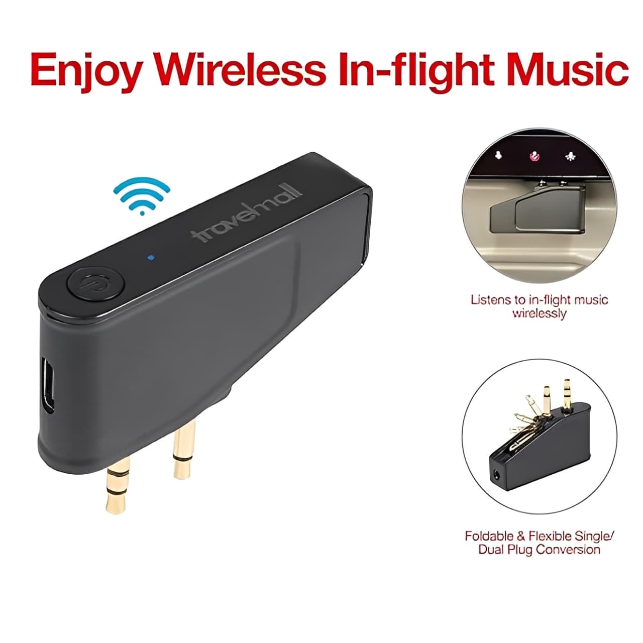 Bộ chuyển đổi Bluetooth giắc cắm tai nghe chuyên nghiệp 2 trong 1 - in logo thumbnail 4