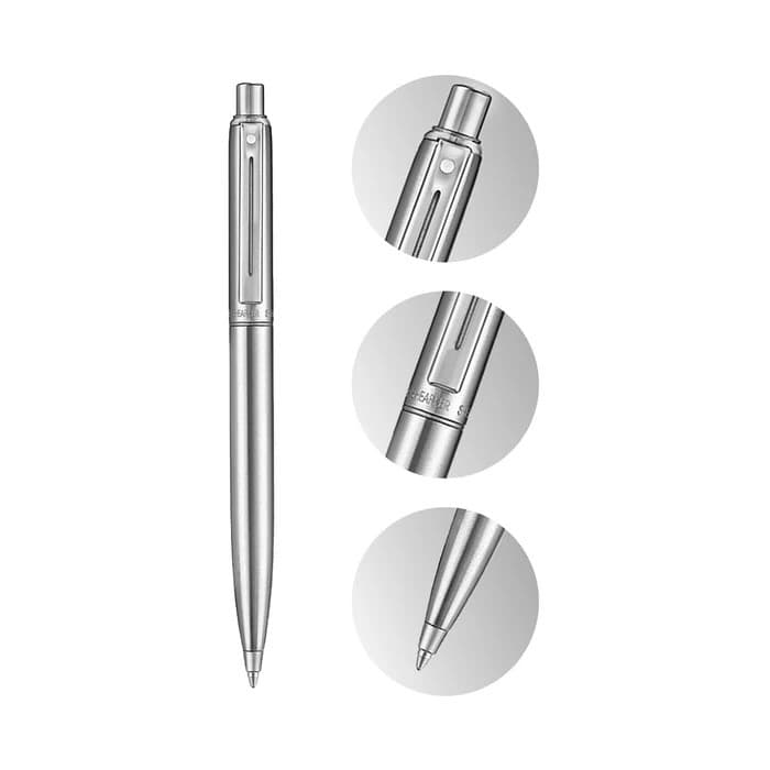 Sentinel Metal - Brushed Chrome Ballpoint Pen - custom logo thumbnail 6