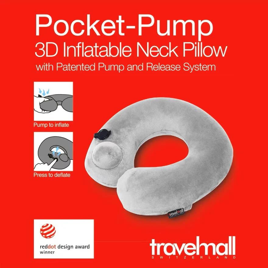 Pocket-Pump 3D Inflatable Neck Pillow - custom logo thumbnail 4