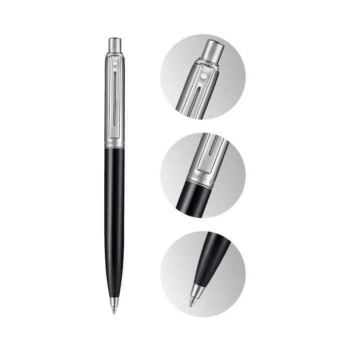 Sentinel Metal - Glossy Black Ballpoint Pen - custom logo thumbnail 6