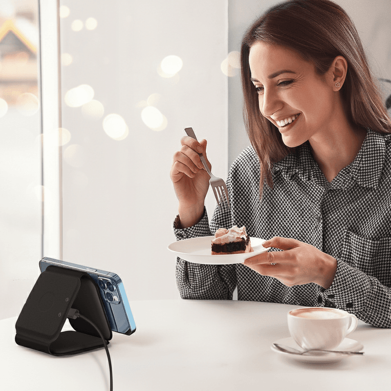Bộ sạc không dây có thể gập lại 3 trong 1 - in logo thumbnail 6