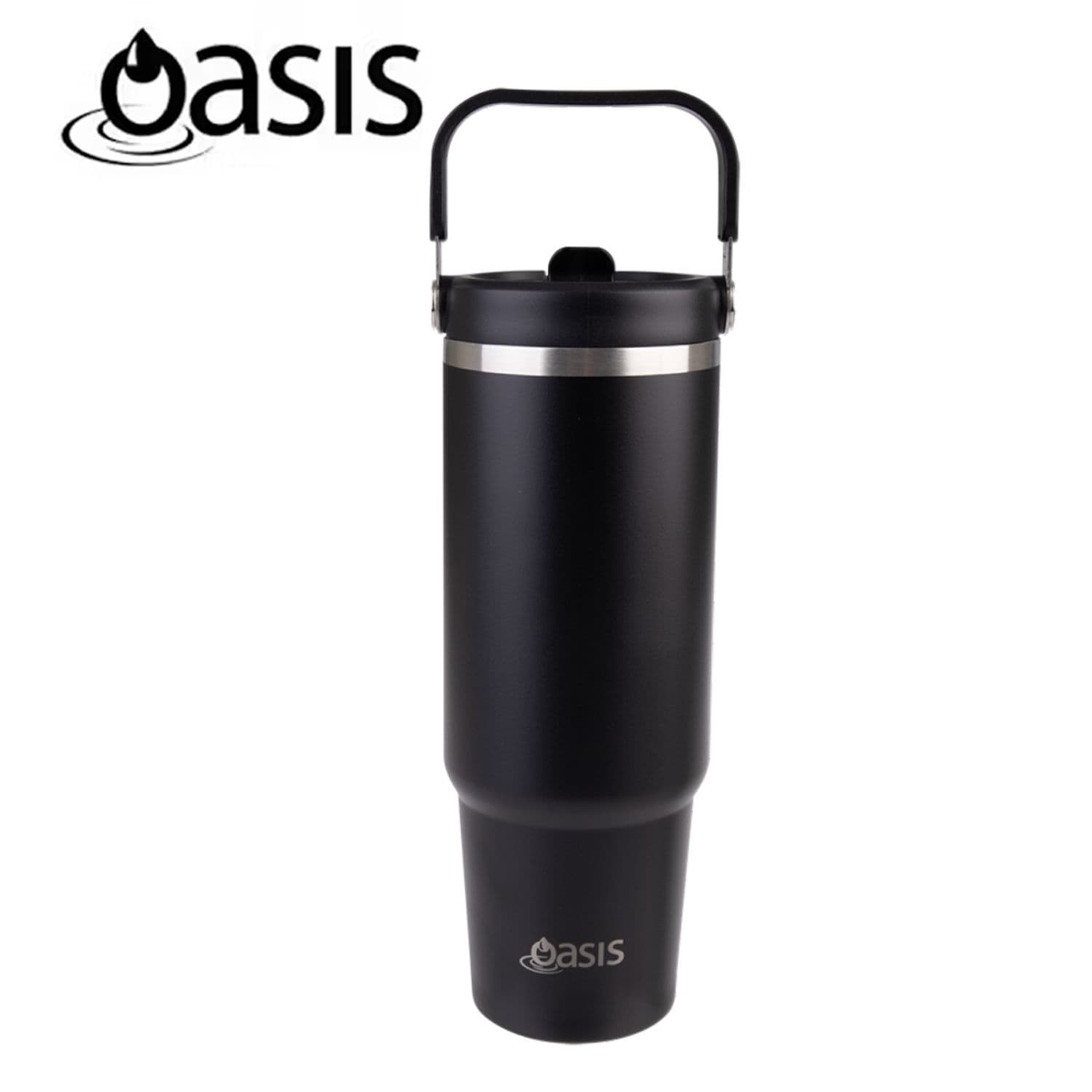 Stainless Steel Insulated Voyager Carry Tumbler with Sipper Straw 900ml - custom logo