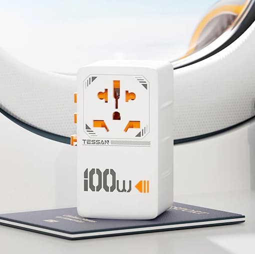 100W Fast Charging Universal Adaptor with 2 USB C & 2 USB Charging Ports - custom logo thumbnail 4