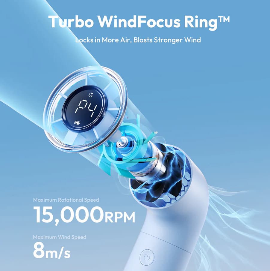 2,000mAh Aero Handheld High-Speed Fan - custom logo thumbnail 4