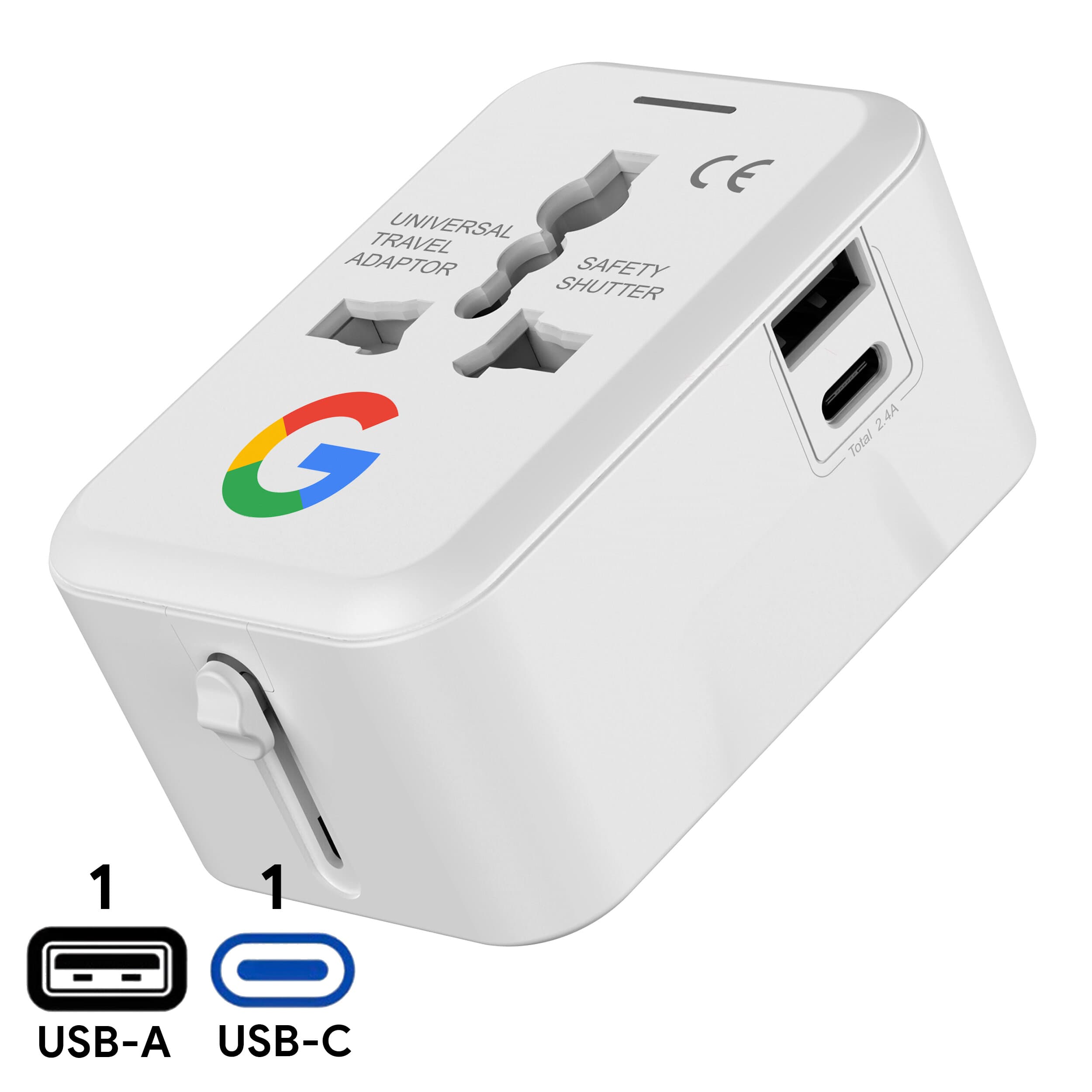 12.5W Uno Travel Adaptor - custom logo - Image 1