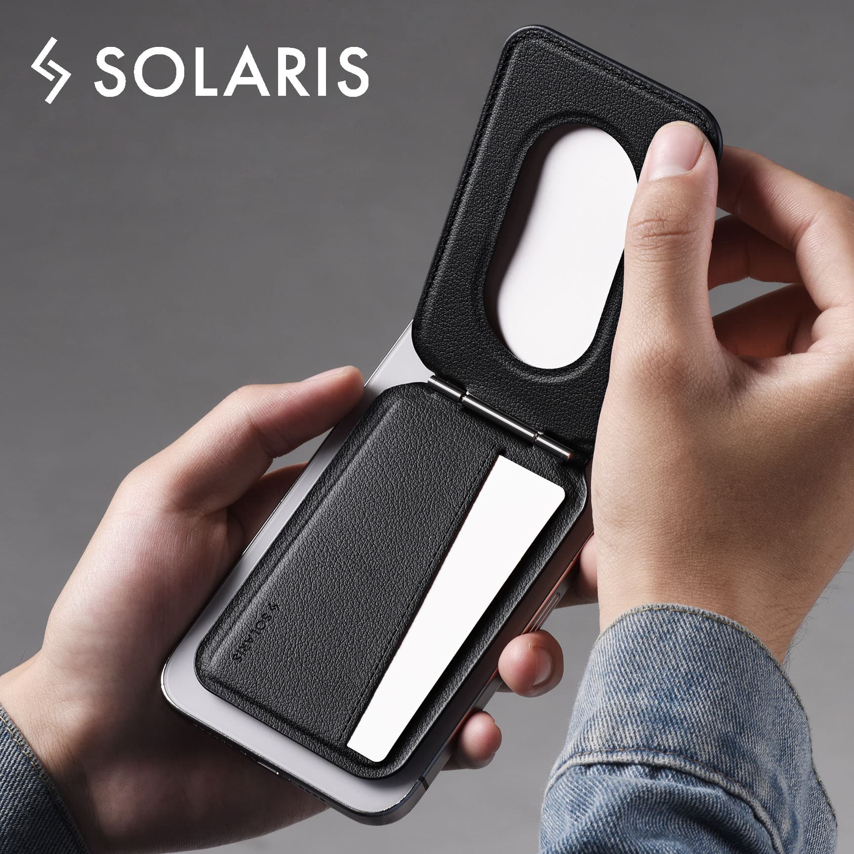 SOLARIS Magnetic Wallet Stand - custom logo - Image 1