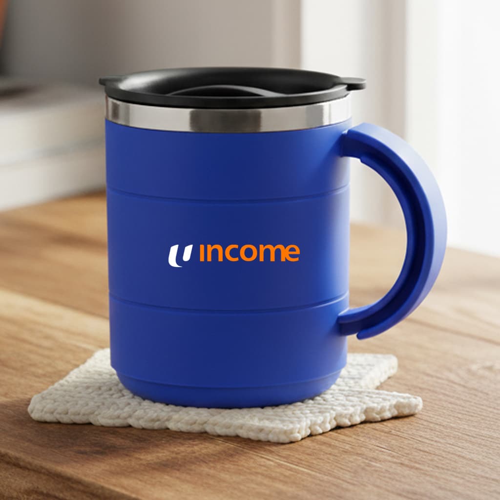 Ly thép không gỉ Weston Parallex dung tích 450ml, có nắp. - in logo - Image 1