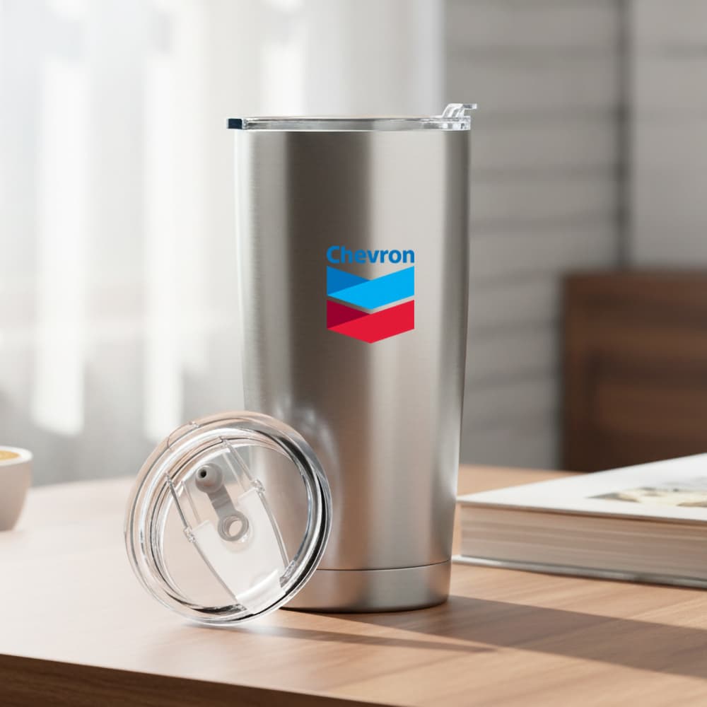 Cốc cách nhiệt đôi bằng thép không gỉ 580ml có nắp (Thân thiện với ống hút) - in logo
