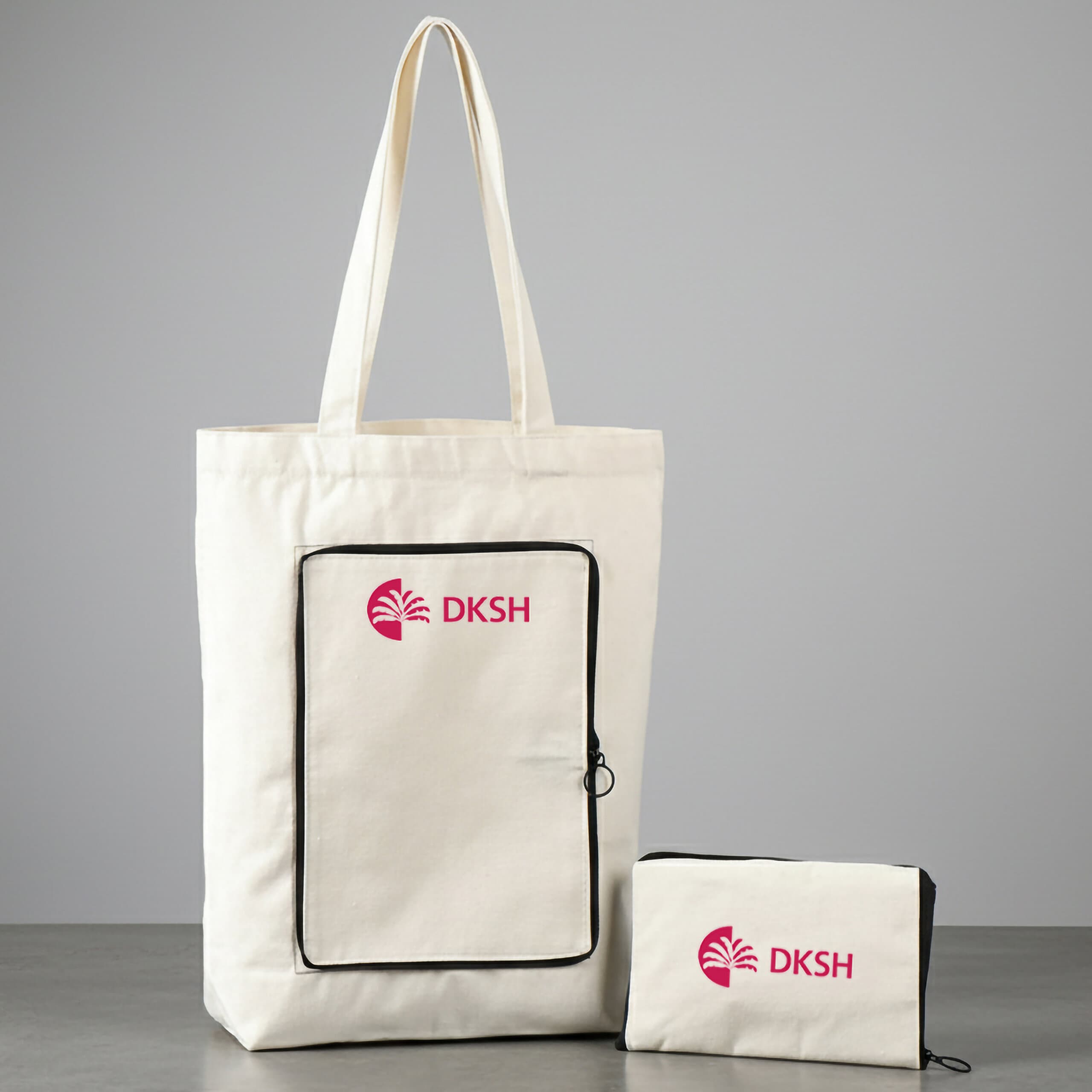 Foldable Cotton Canvas Tote Bag - custom logo thumbnail 5