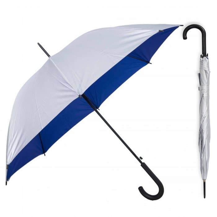 24'' Classic J-Hook Umbrella (Silver Coating) - custom logo