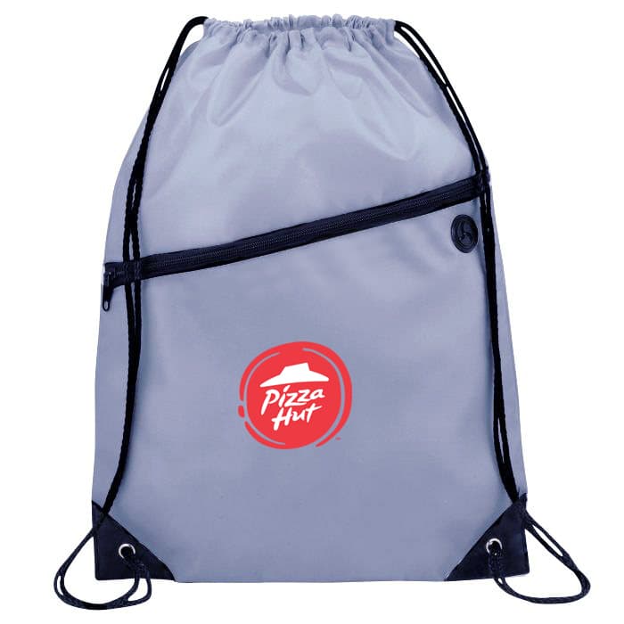 Robin Drawstring Bag with Front Pocket and Earphone Slot - custom logo