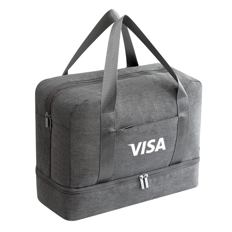 Spacious Travel Duffel Bag with Shoe Compartment (and Wet Compartment) - custom logo