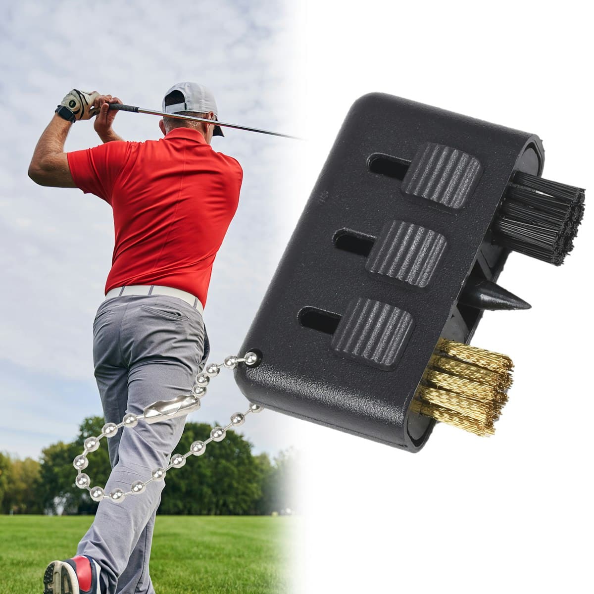 3 in 1 Golf Club Brush - custom logo