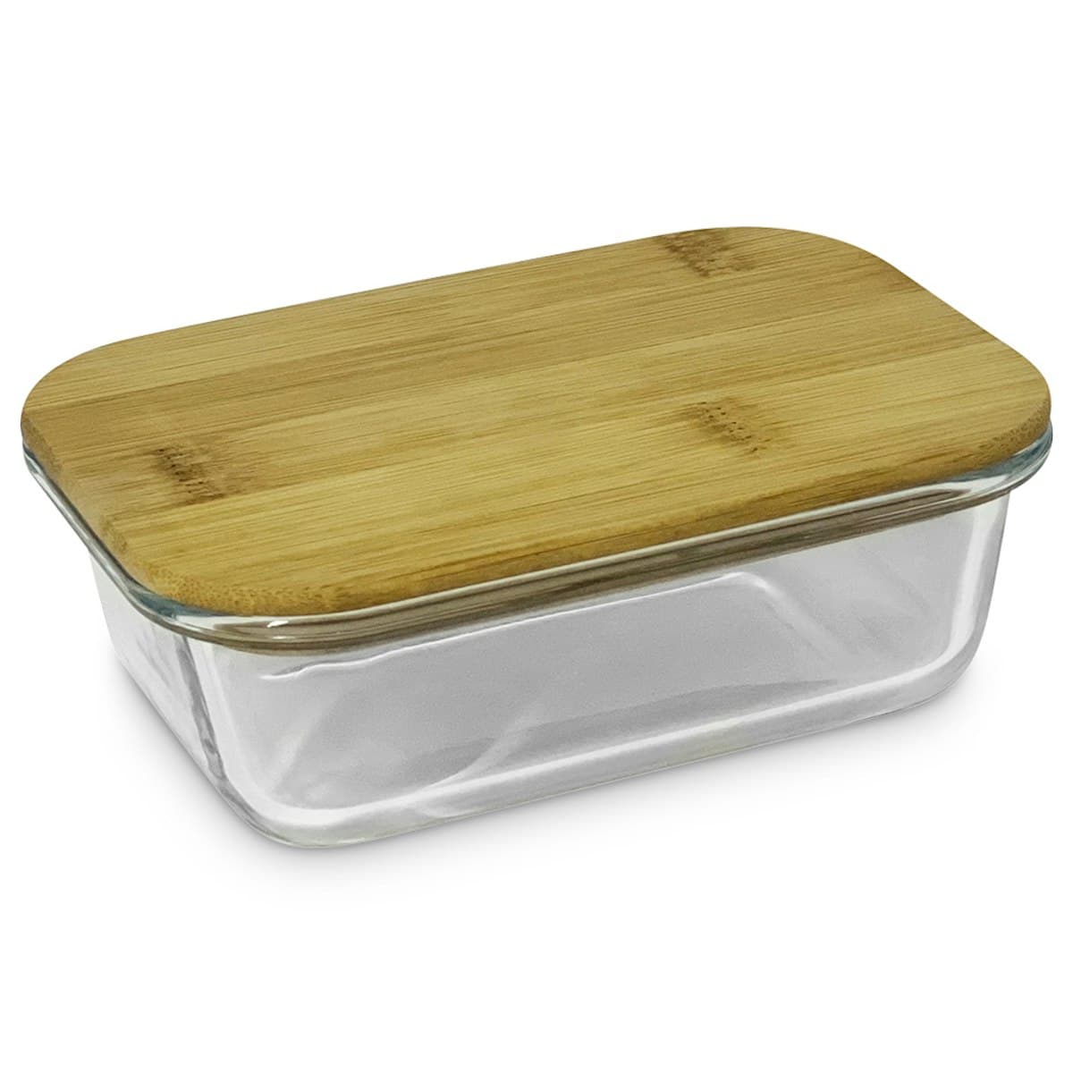 400 ml Glass Food Container with Bamboo Lid - custom logo