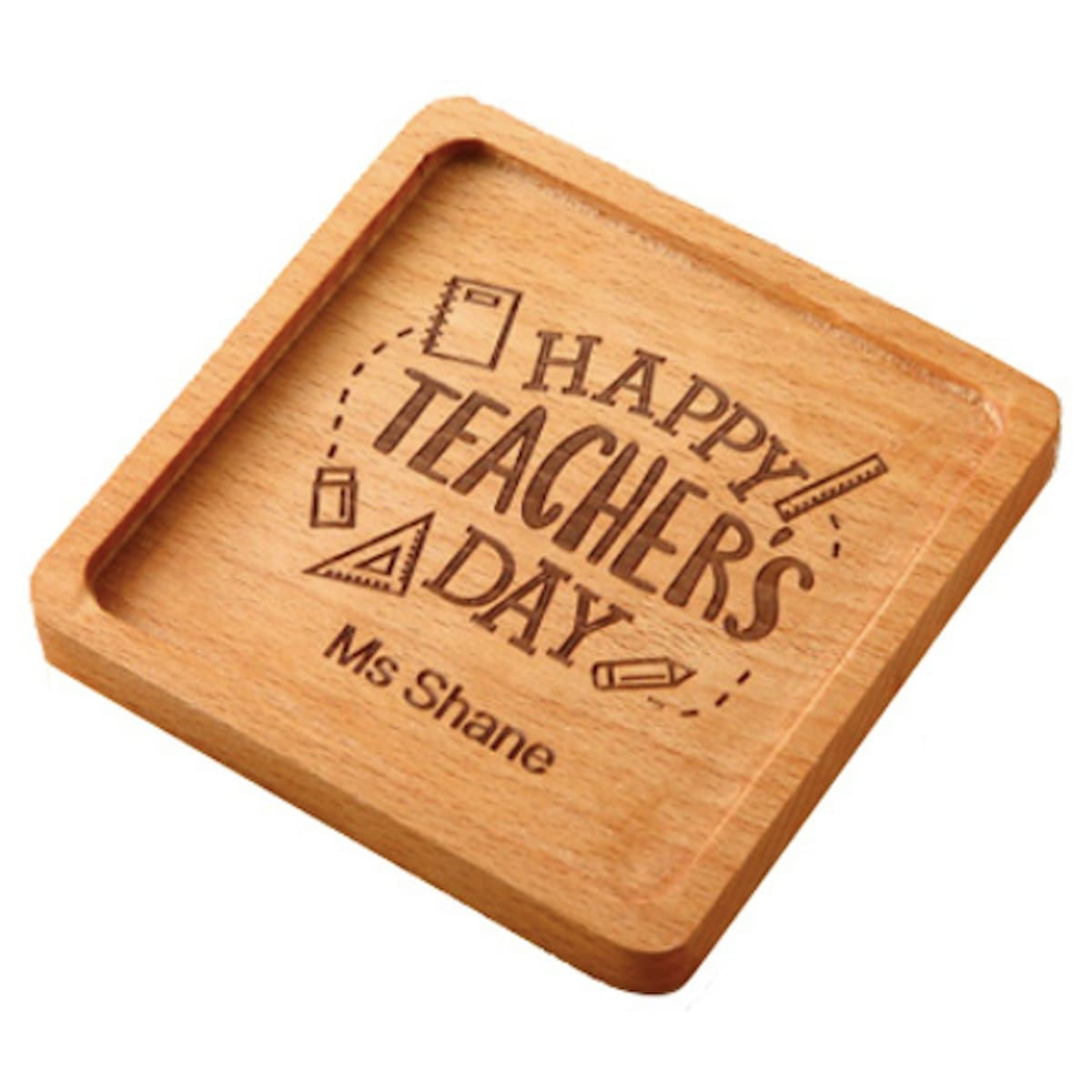 Coaster gỗ có rãnh cách nhiệt - in logo