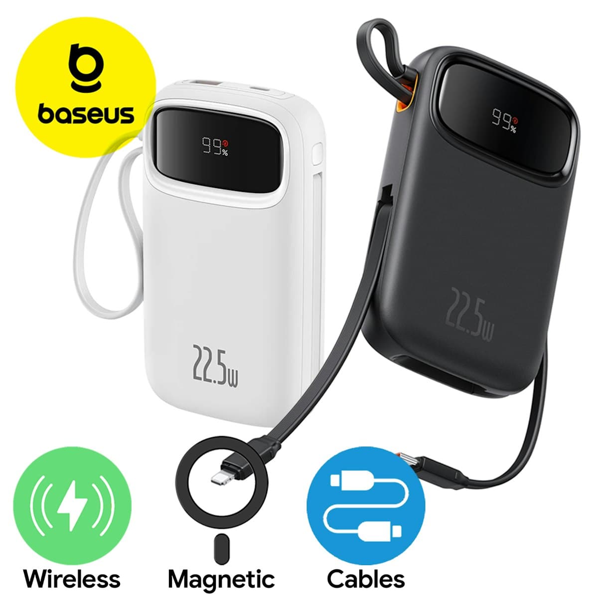 Baseus 10,000mAh / 20,000mAh Qpow2 22.5W Fast Charging Powerbank with Dual-Cable - custom logo