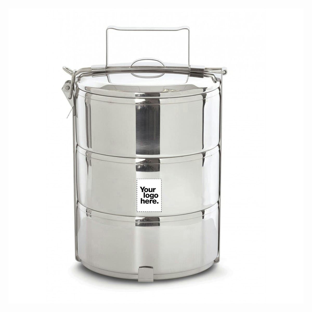 3 tier Stainless Steel Tiffin Carrier - custom logo