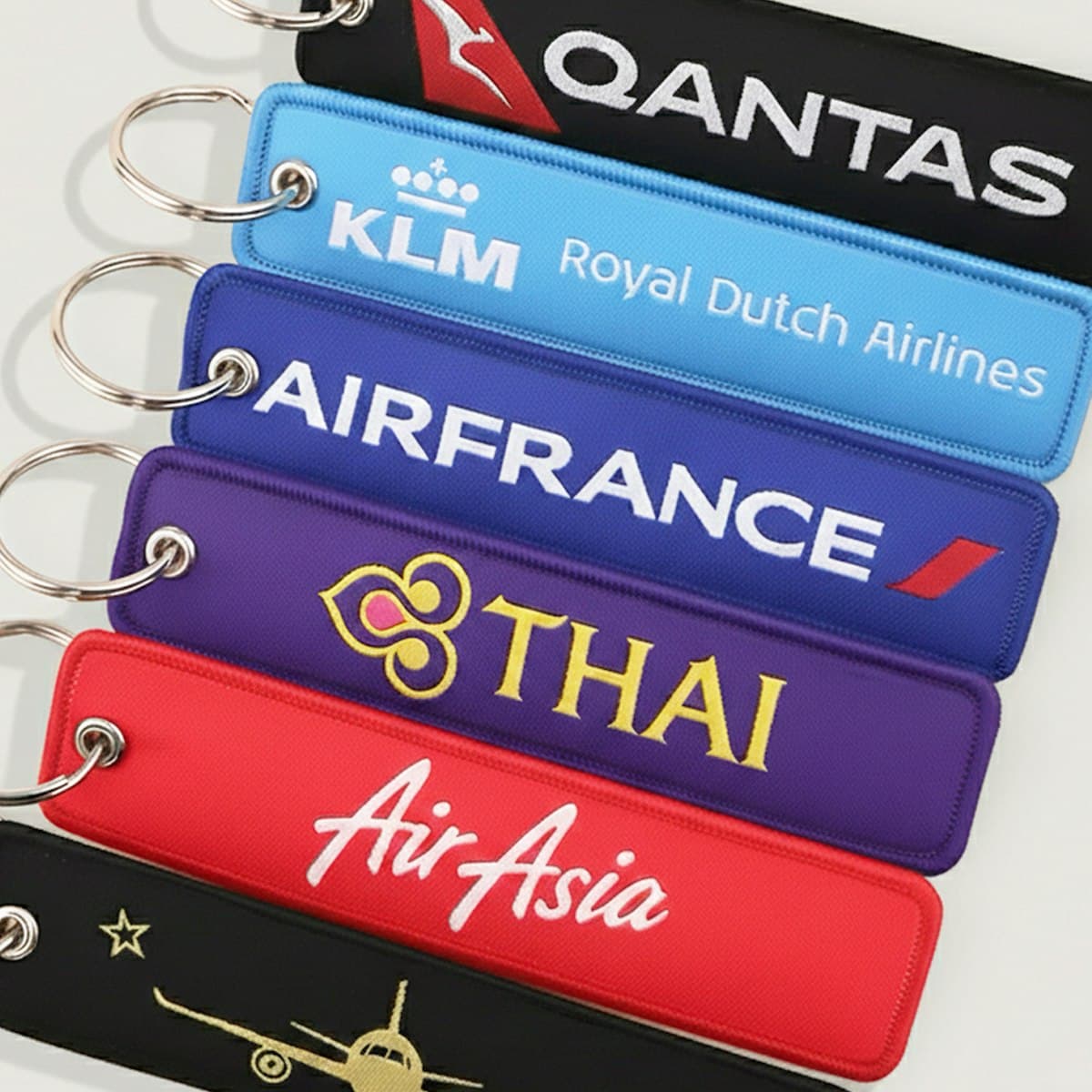 Embroidery Tag Fabric Keychain (also known as Remove Before Flight) - custom logo