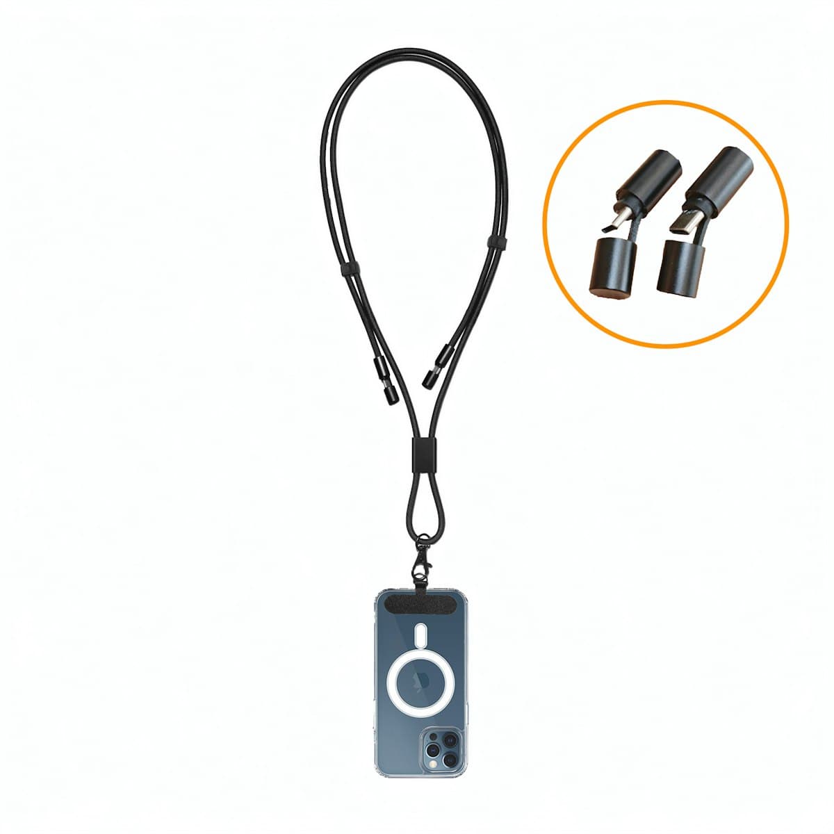 Dây sạc USB-C 2 trong 1 có thể điều chỉnh (60W) - in logo