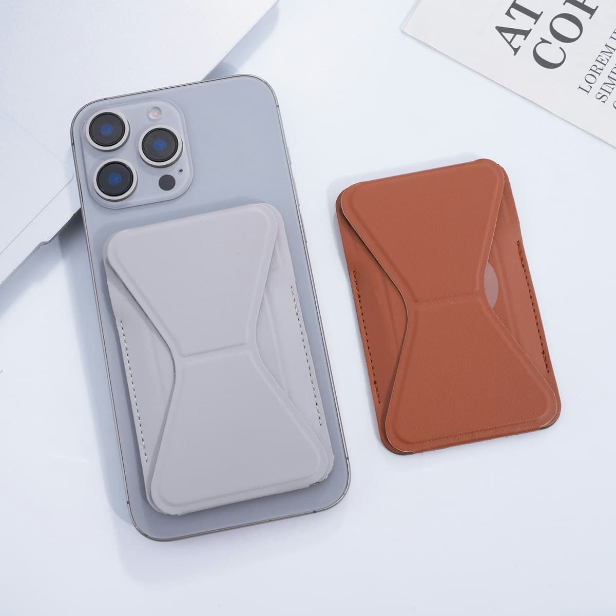 Ví từ tính có chân đế và ngăn đựng thẻ - in logo