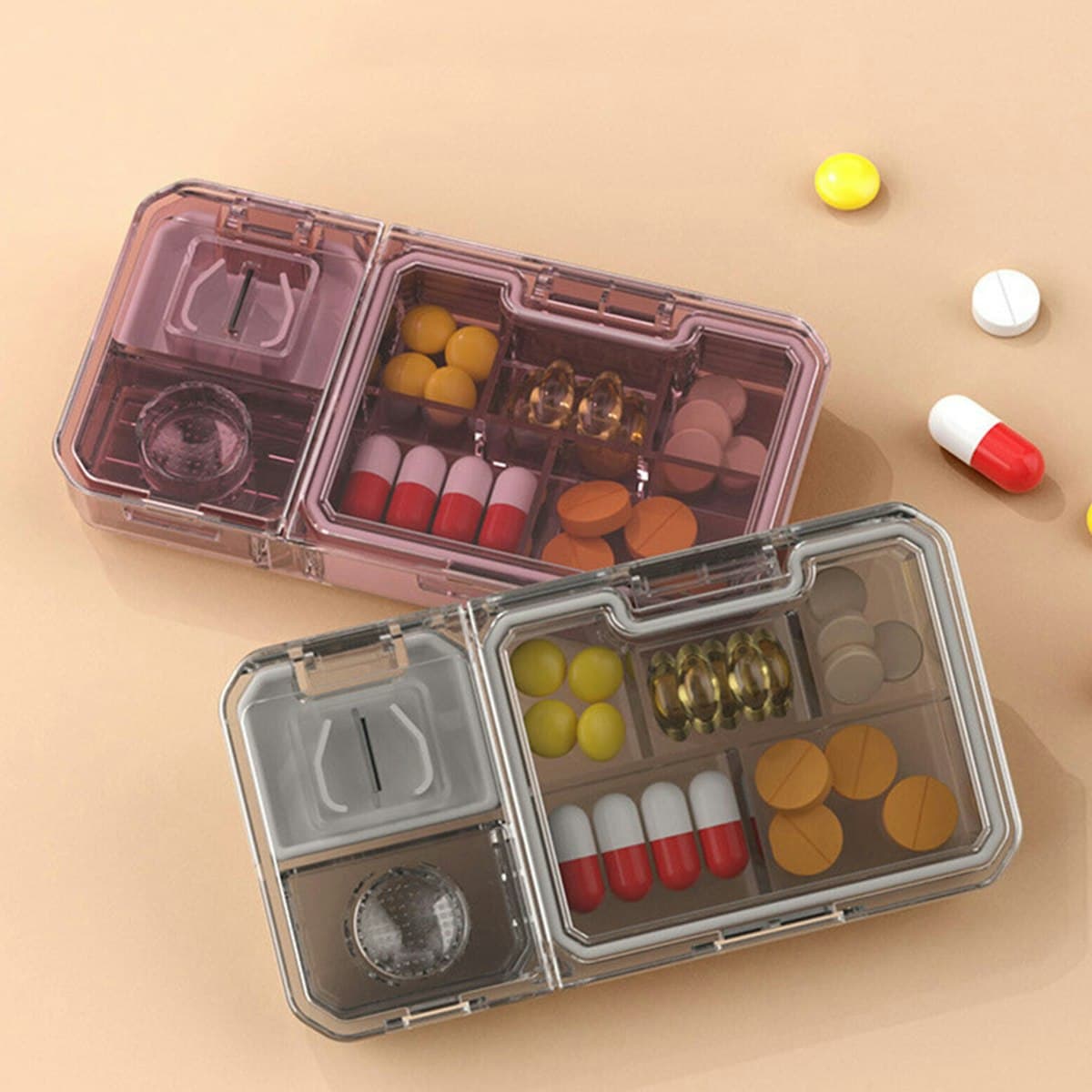 3 in 1 Multifunction Pill Box ( with Pill Cutter & Pill Crusher ) - custom logo