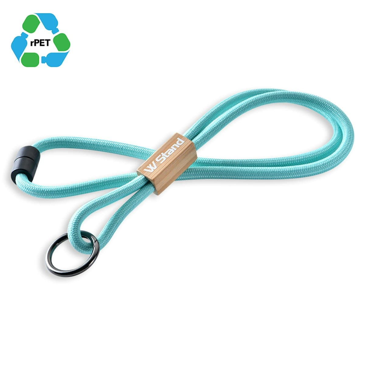 Dây buộc RPET có thanh trượt bằng tre - in logo
