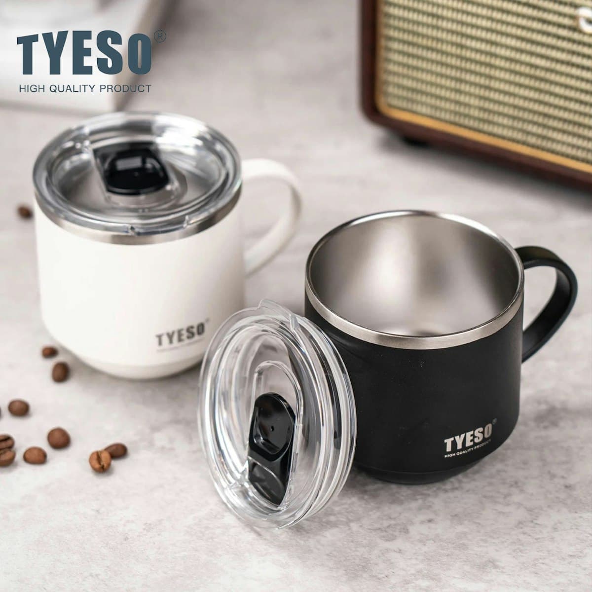 Tyeso 330ml Stackable Insulated Stainless Steel Coffee Cup - custom logo