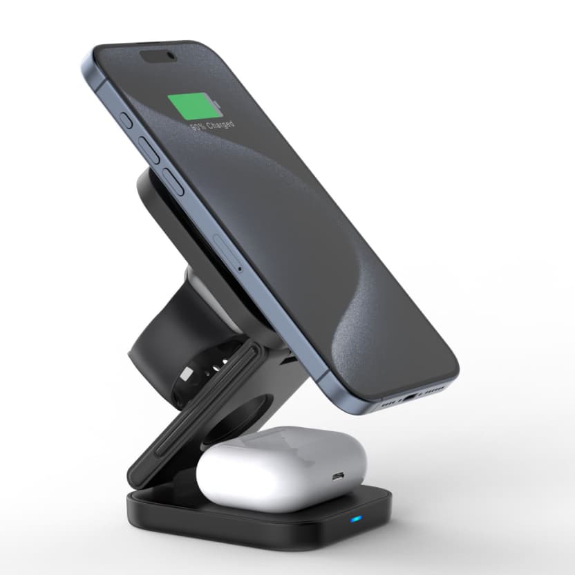 Sạc Không Dây Từ Tính 3 Trong 1 Gập Gọn WPC50 - in logo thumbnail 2