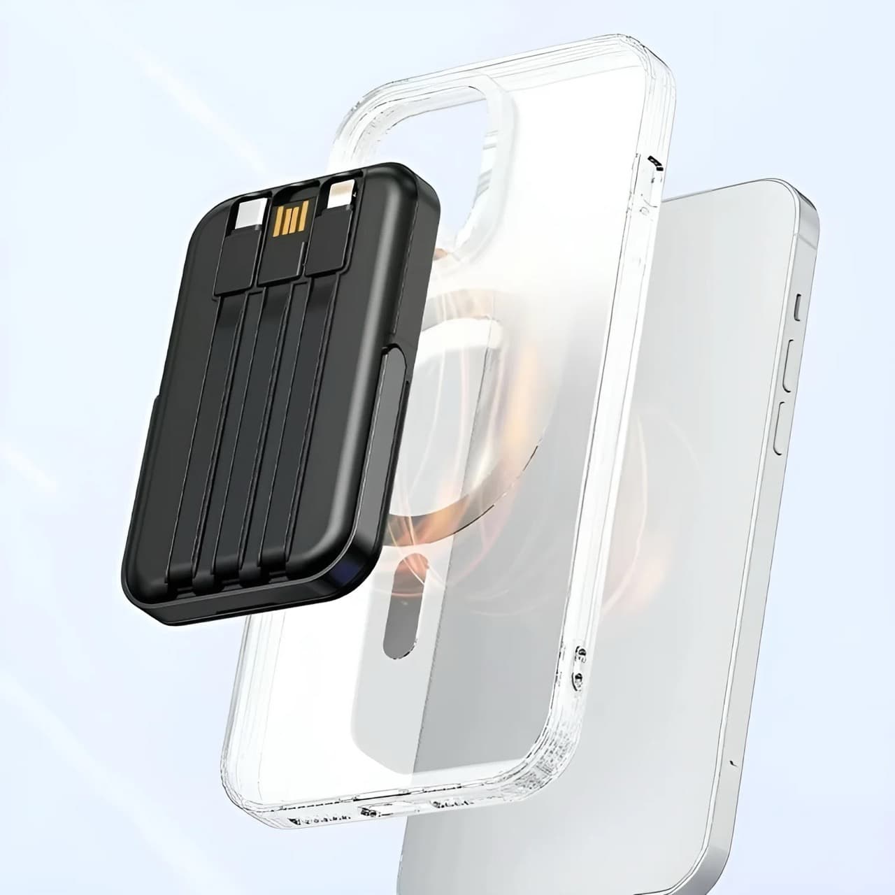 10,000mAh Supreme Magnetic Wireless Powerbank with Cables & Stand - custom logo thumbnail 2