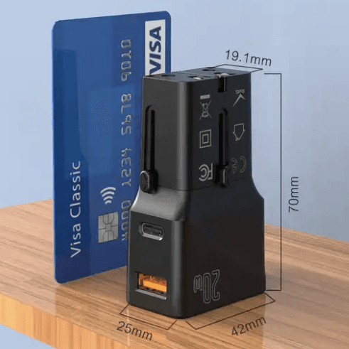 Củ sạc kiêm Adaptor du lịch tích hợp sạc nhanh 25W - in logo thumbnail 2