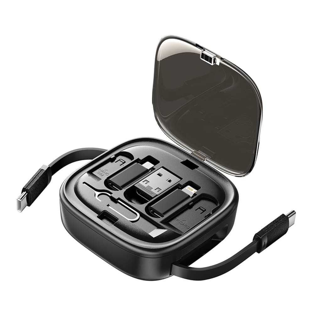 60W Data Cable Set with Retractable Charging Cable - custom logo thumbnail 2