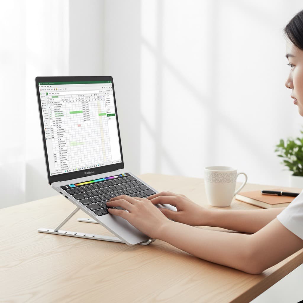 Giá đỡ máy tính xách tay có thể gấp gọn, làm từ hợp kim nhôm. - in logo thumbnail 2