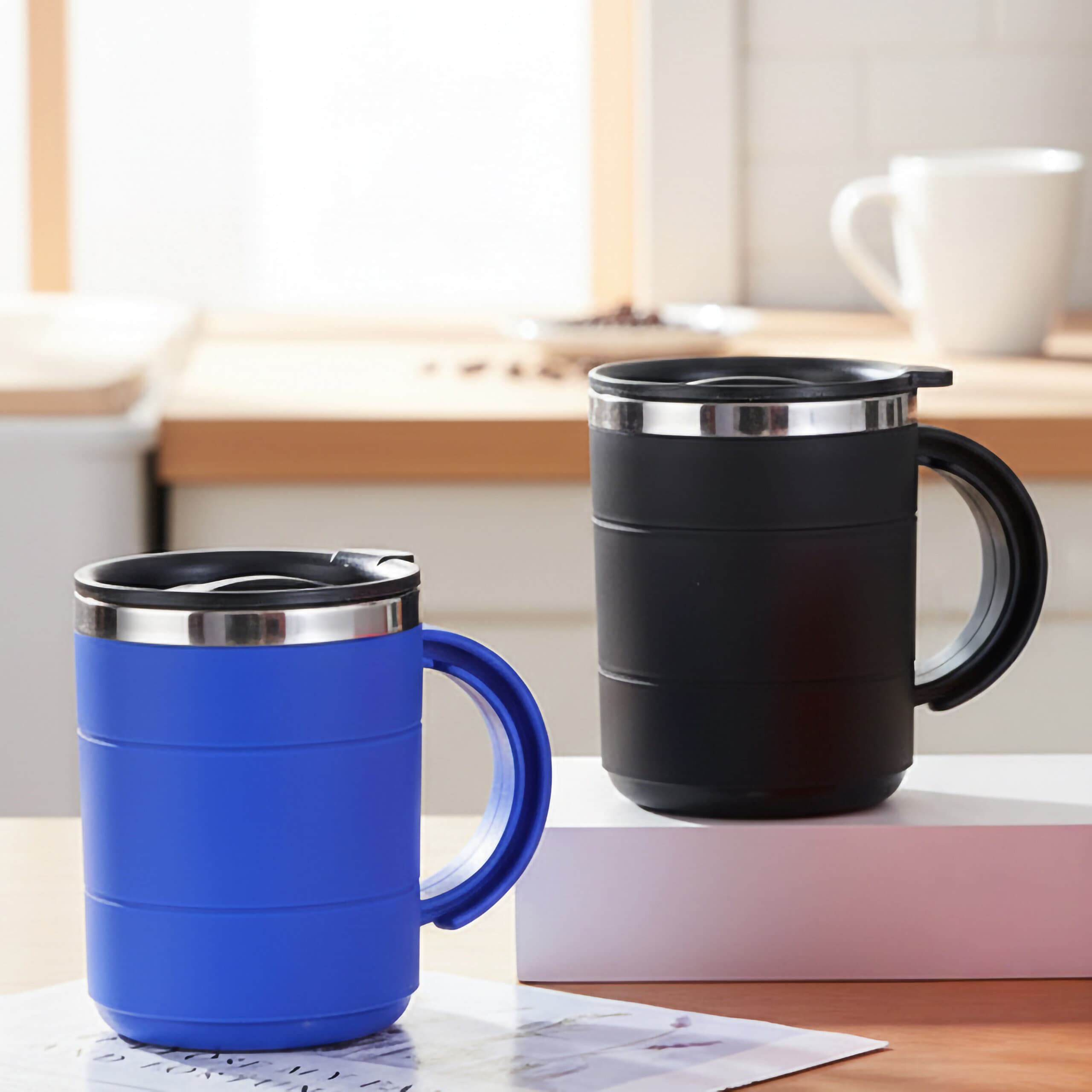 Ly thép không gỉ Weston Parallex dung tích 450ml, có nắp. - in logo thumbnail 2