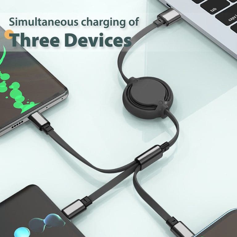 3 in 1 Fast Charging Retractable Cable ( 2.4A ) - custom logo thumbnail 3