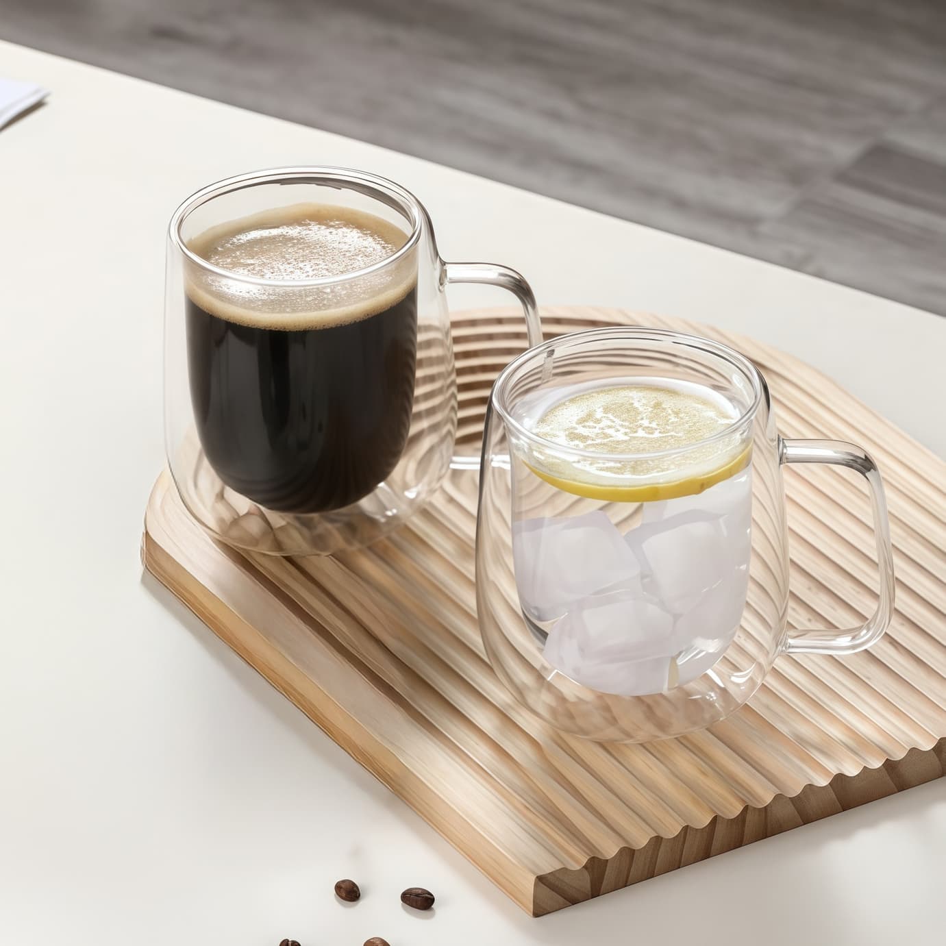 350ml Double Wall Thermal Glass Mug - custom logo thumbnail 3