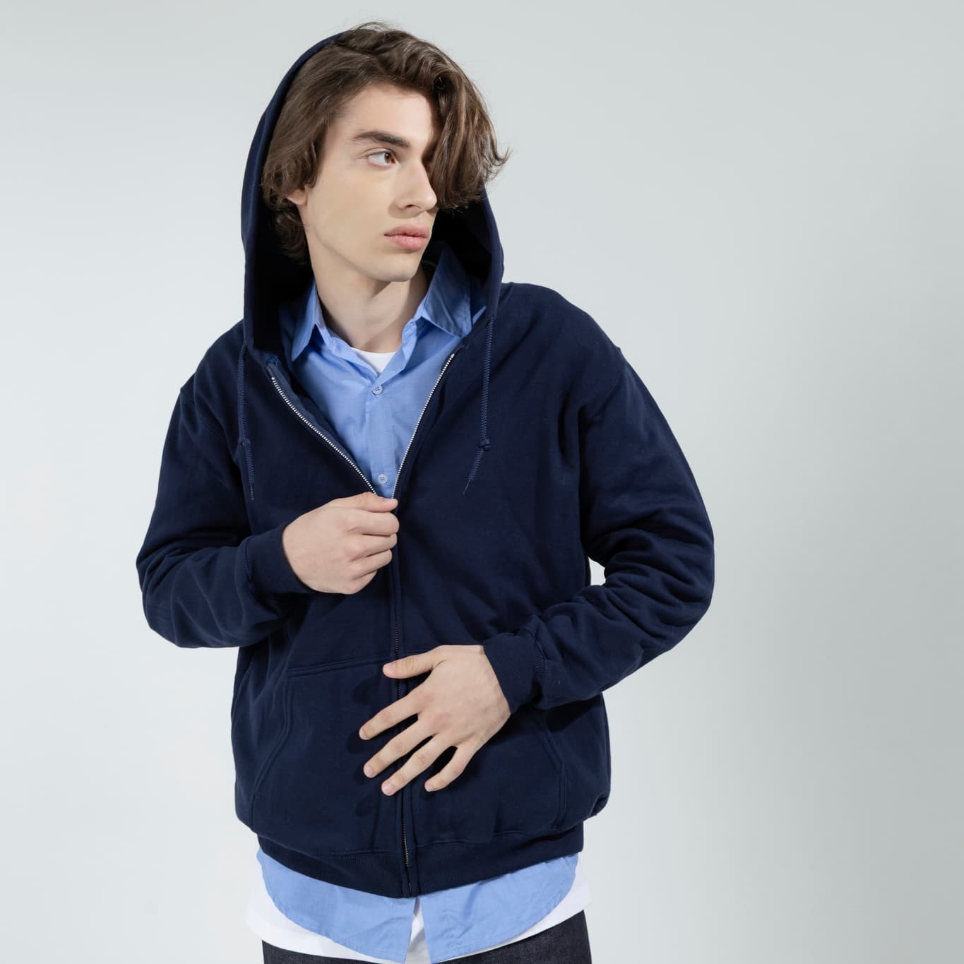 Áo hoodie pha trộn nặng Gildan (Có dây kéo) - in logo thumbnail 3
