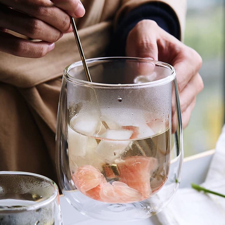 350ml Double Wall Thermal Glass Mug - custom logo thumbnail 4