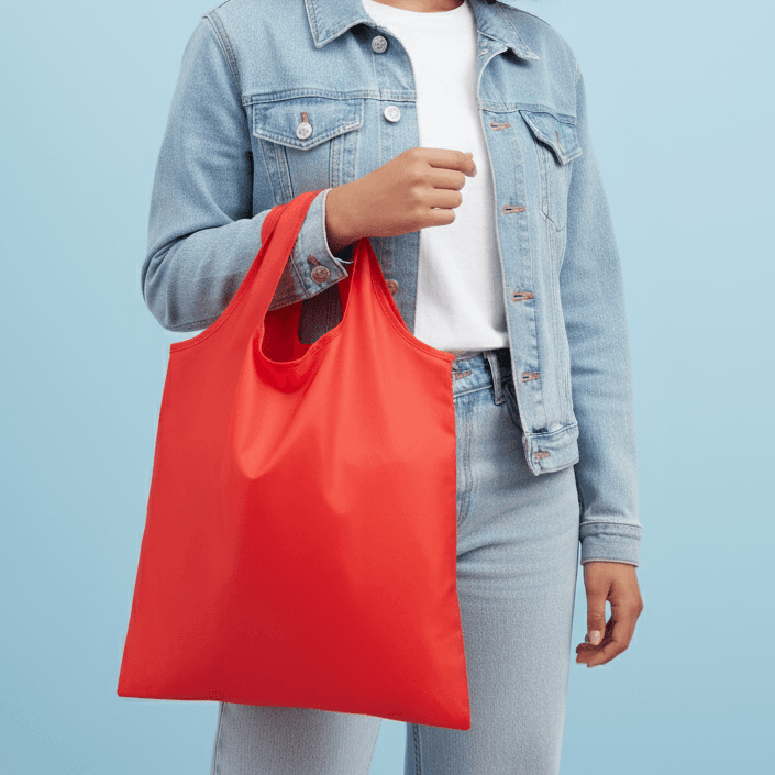Basic Foldable Shopping Bag with Carabiner - custom logo thumbnail 4