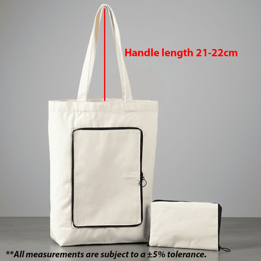 Foldable Cotton Canvas Tote Bag - custom logo thumbnail 4