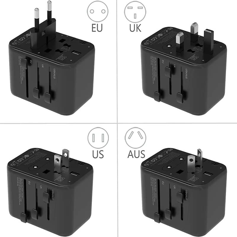 28W Universal International Travel Plug Adaptor with 2 USB & 3 USB C Ports - custom logo thumbnail 3