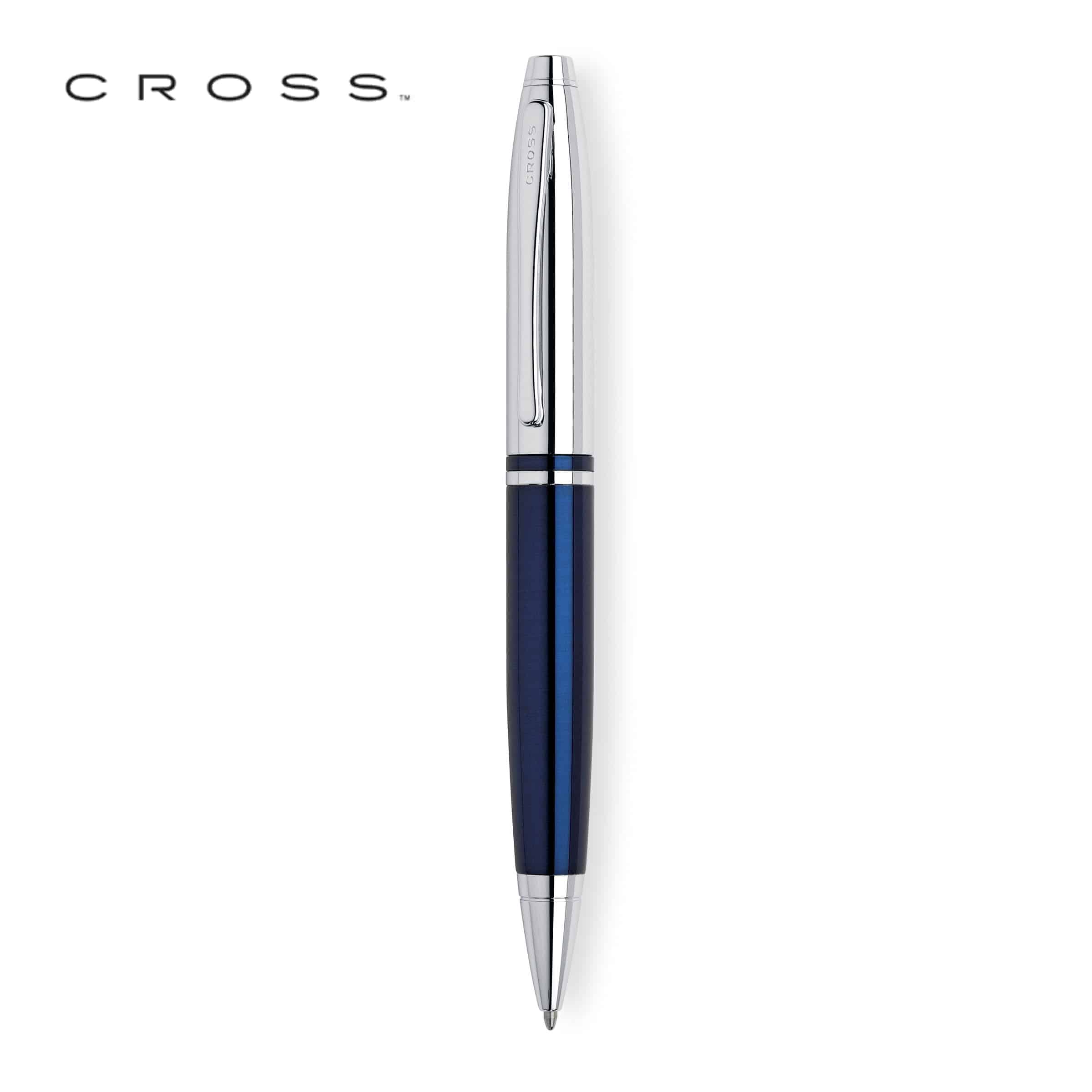 Calais Collection - Chrome Blue Lacquer Ballpoint - custom logo