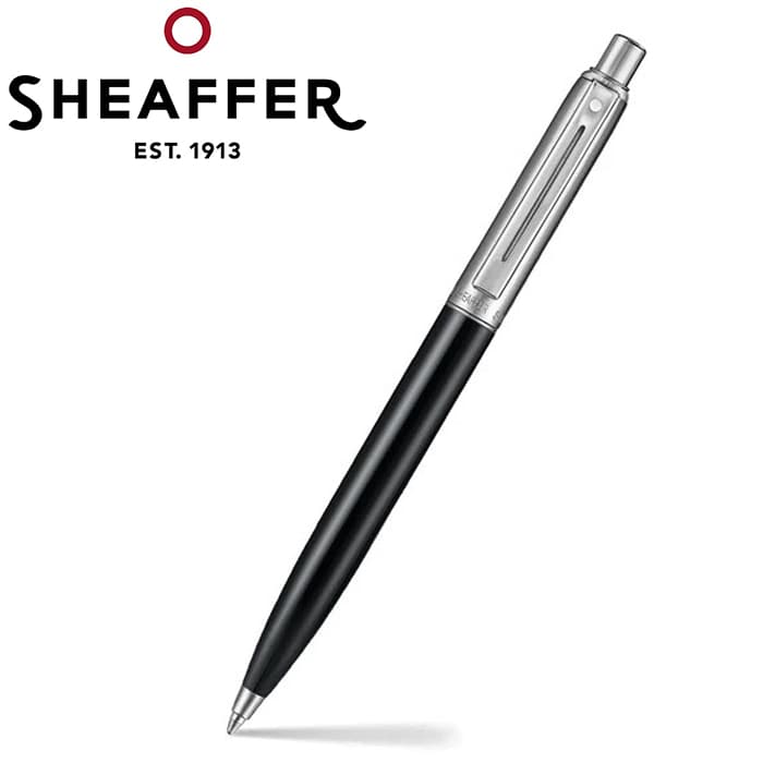 Sentinel Metal - Glossy Black Ballpoint Pen - custom logo