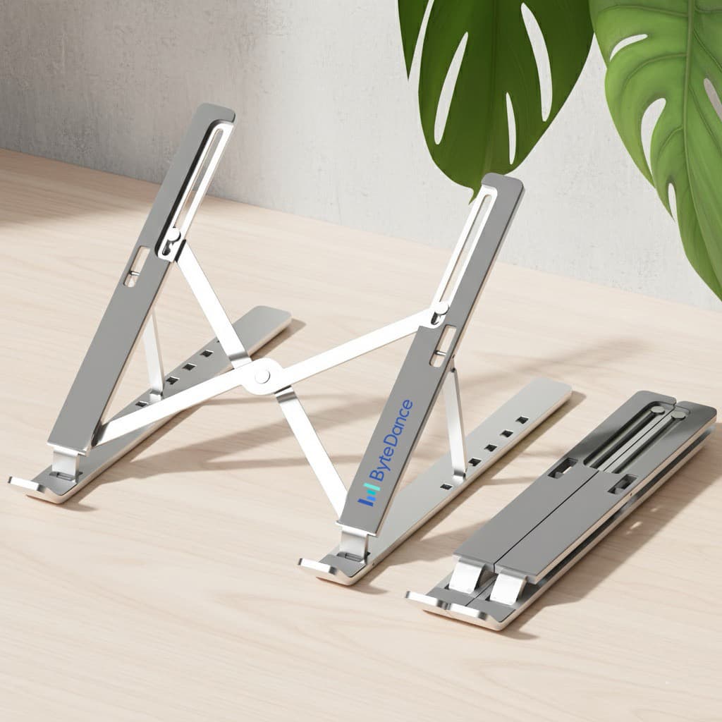 Aluminium Folding Laptop Stand - custom logo - Image 1
