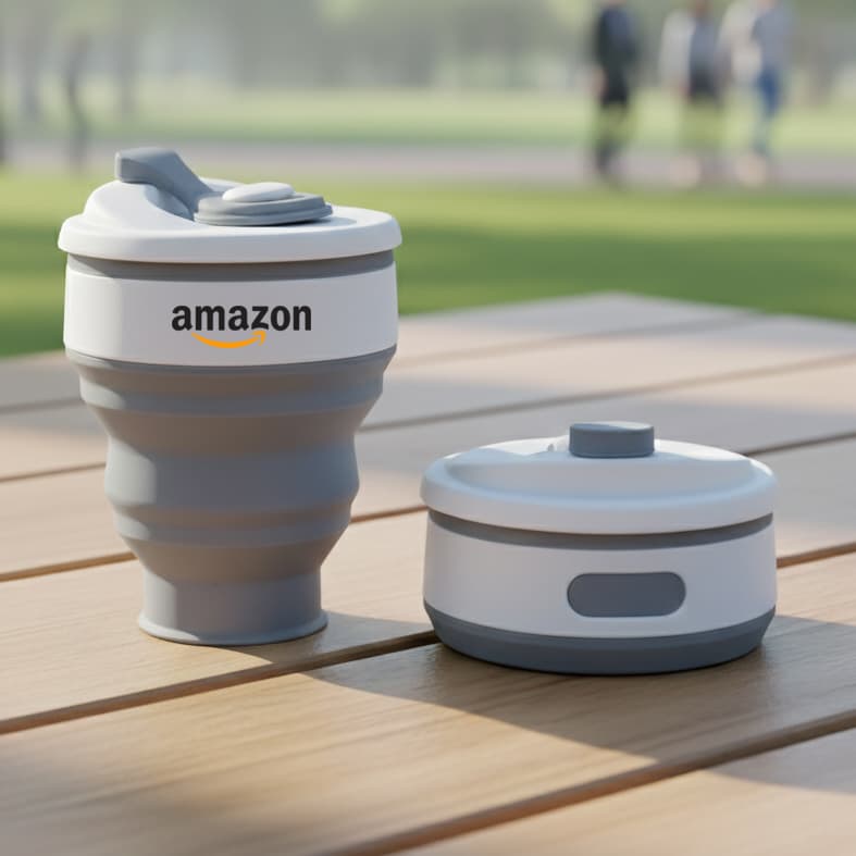 Ly cà phê có thể gấp gọn, dung tích 300ml. - in logo - Image 1