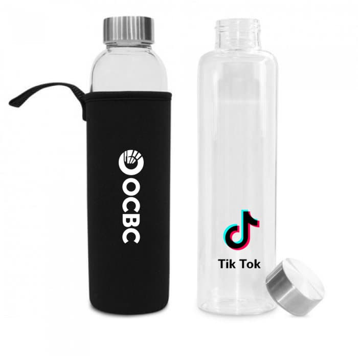 550ml Hario Glass Bottle with Sleeve - custom logo - Image 1