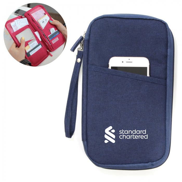 Multi-Compartment Travel Organizer (Wrist Strap Included) - custom logo