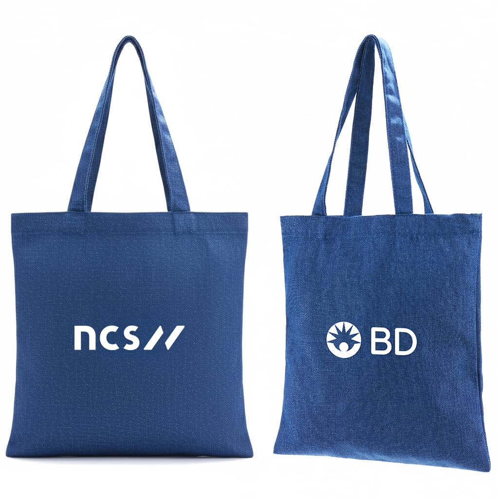 A4 Denim Tote Bag - custom logo