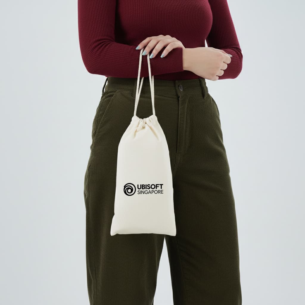 Canvas Drawstring Pouch (Fits A5) - custom logo