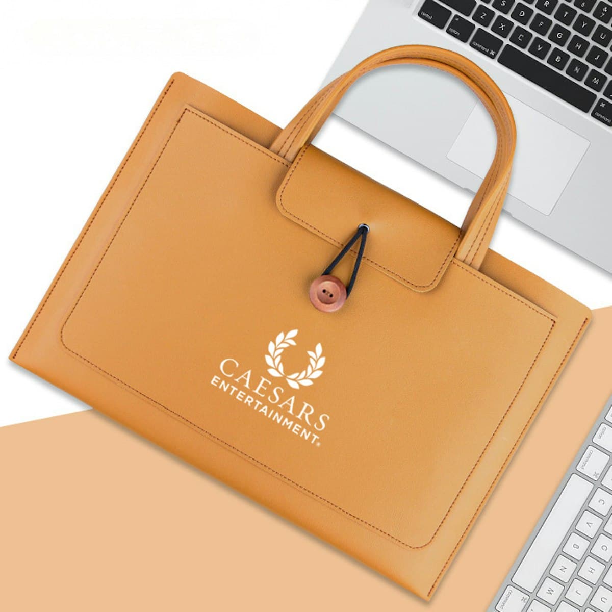 14 Inch Luxe Laptop Bag with Handle - custom logo