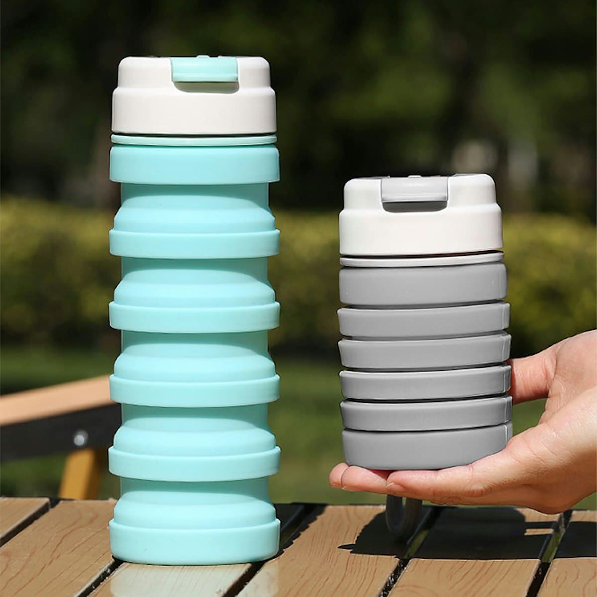 500ml Fold and Sip Collapsible Water Bottle - custom logo